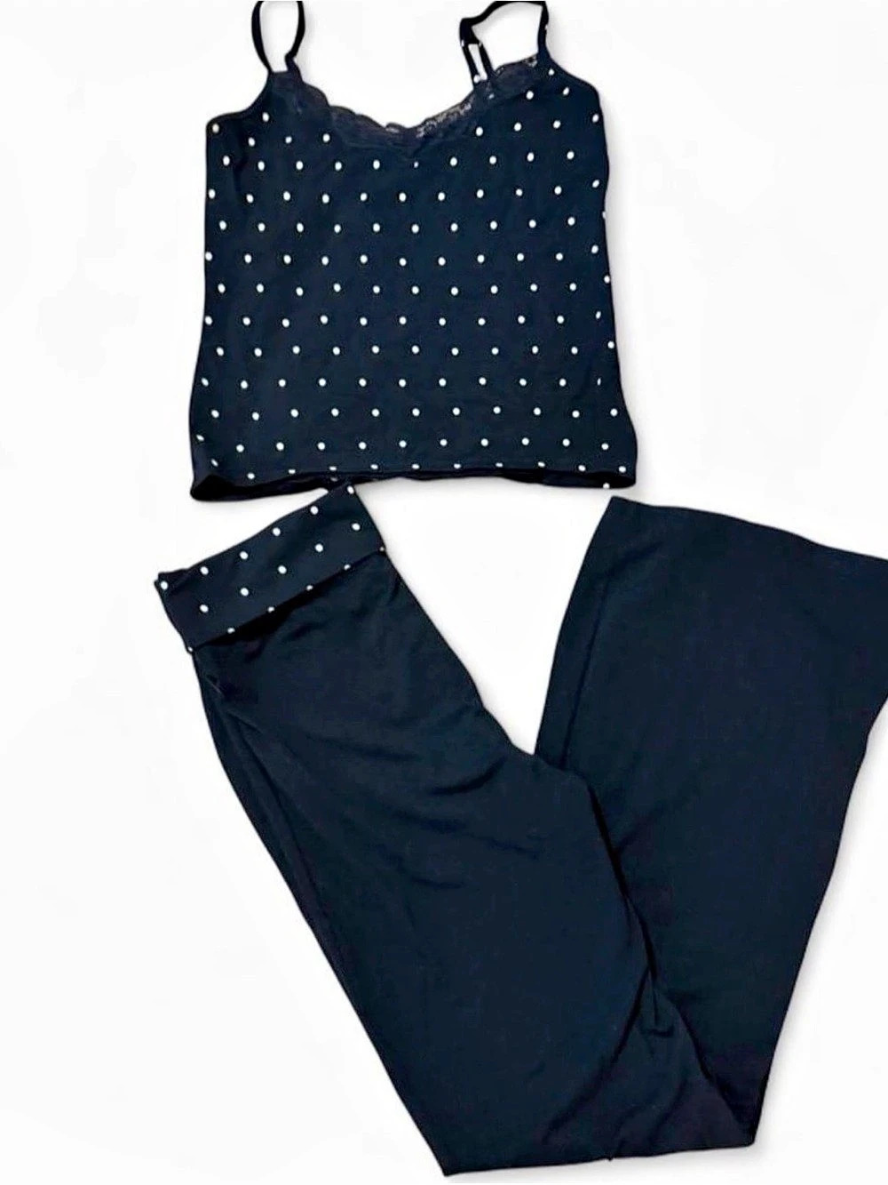 Girlhood Society Black Polka Dot Cami & Pants set